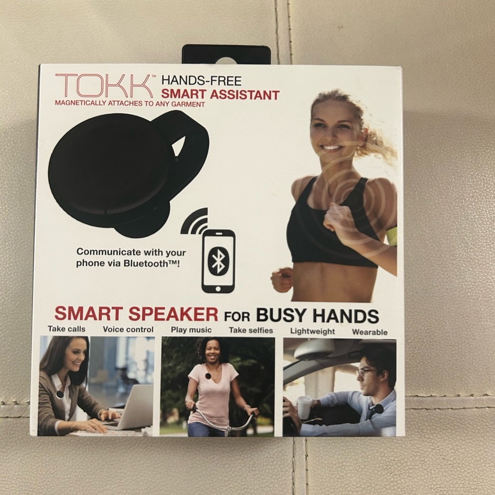 TOKK Smart Wearable Assistant Hands-Free Bluetooth Speaker Phone, Black NWT